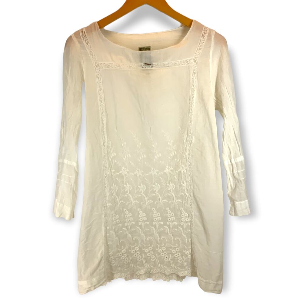 Burning Torch | Anthropologie | XS | Long Sleeve Lace Cotton Mini Dress